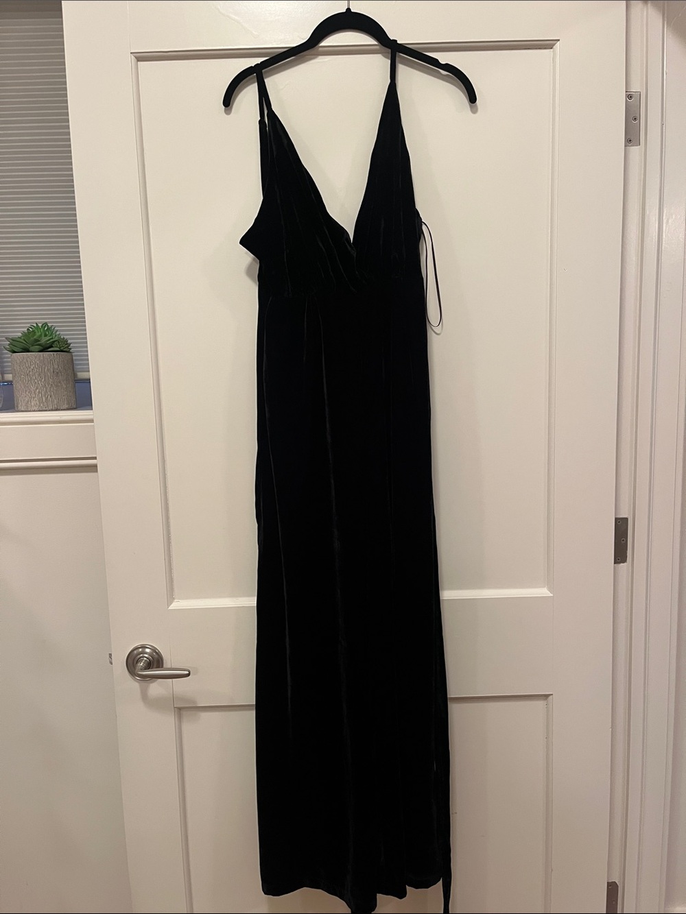 Free People Black Velvet Slip Jumpsuit